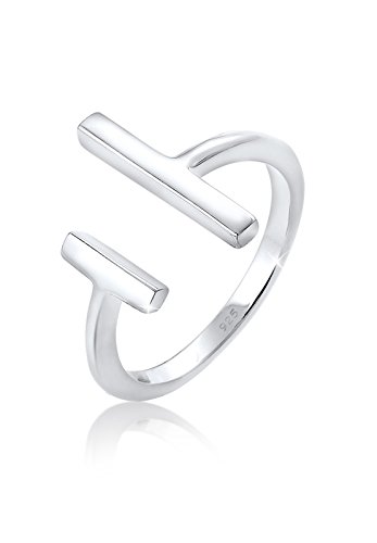 Elli Ring Damen Geo Stab Offen Minimal in 925 Sterling Silber von Elli