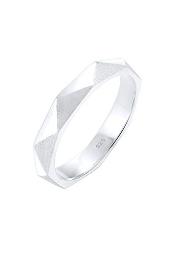Elli Ring Damen Hexagon Geo Minimal glänzend brushed in 925 Sterling Silber von Elli