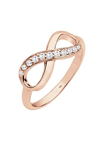 Elli Ring Damen Infinity Symbol Unendlichkeit Trend mit Zirkonia Kristallen in 925 Sterling Silber von Elli