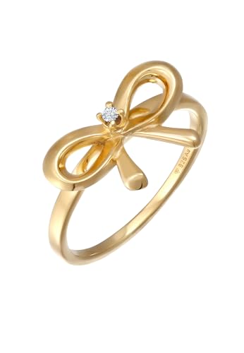 Elli Ring Damen Schleife Trend mit Diamant (0.015 ct.) in 925 Sterling Silber von Elli