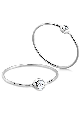 Elli Ring Damen Set Elegant Basic mit Kristallen in 925 Sterling Silber von Elli