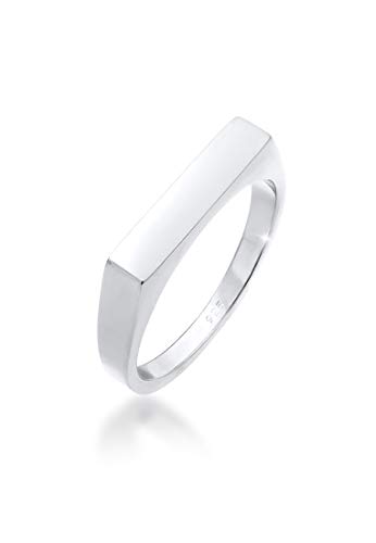 Elli Ring Damen Siegel Eckig Geo Design Basic in 925 Sterling Silber von Elli