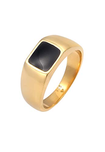 Elli Ring Damen Siegelring Emaille Rechteck Klassik aus 925 Sterling Silber von Elli