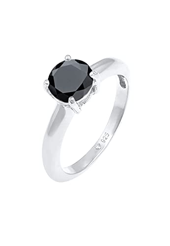 Elli Ring Damen Solitär Klassisch mit Zirkonia Kristall in 925 Sterling Silber von Elli