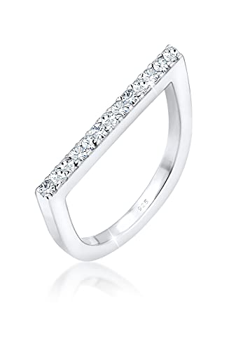 Elli Ring Damen Stacking mit Kristallen Geo in 925 Sterling Silber von Elli