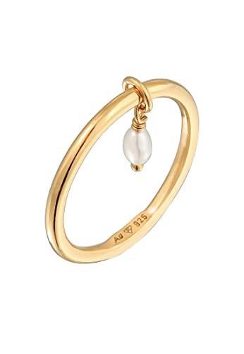 Elli Ring Damen Stapel Basic mit Süßwasserzuchtperle in 925 Sterling Silber von Elli