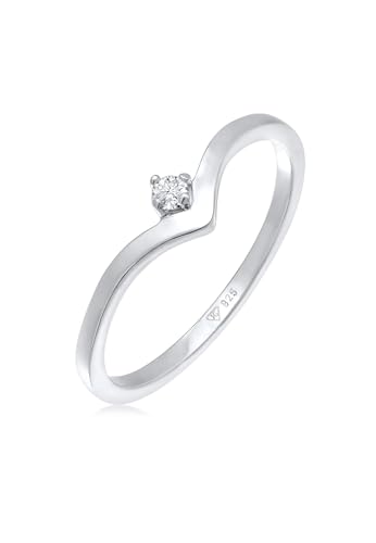 Elli Ring Damen Stapel V-Form mit Diamant (0.035 ct.) in 925 Sterling Silber von Elli DIAMONDS