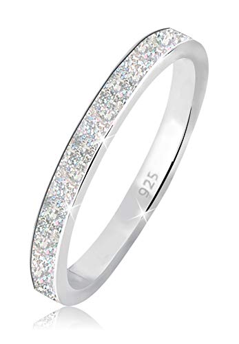 Elli Ring Damen Stapel Basic mit Emaille in 925 Sterling Silber von Elli
