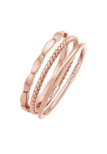 Elli Ring Damen Band Stacking Trio Basic Minimal Zeitlos Blogger in 925 Sterling Silber von Elli