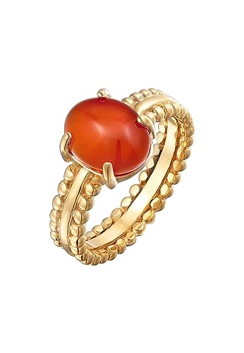Elli Ring Elli PREMIUM Ring Damen Statement Twisted mit Karneol in 925 Sterling Silber vergoldet von Elli