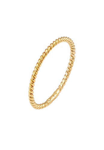 Elli Ring Damen Twisted Gedreht Basic Minimal Look in 375 Gelbgold von Elli
