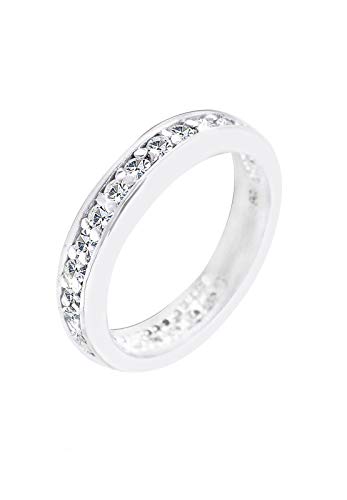 Elli Ring Damen Verlobung Edel mit Kristallen in 925 Sterling Silber von Elli