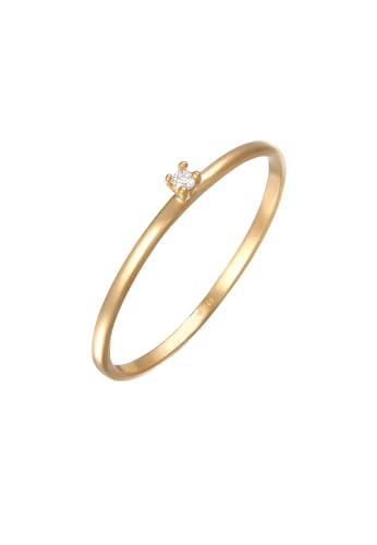 Elli Ring Damen Verlobungsring Basic mit laborgezüchtetem Diamant (0.004 ct) in 585 Gelbgold von Elli