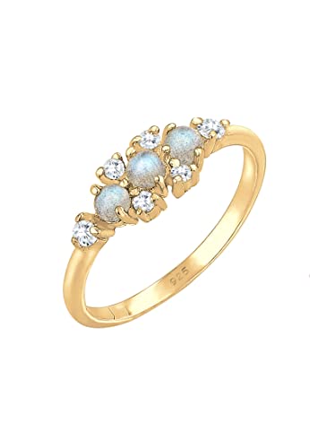 Elli Ring Damen Vintage Look Funkelnd mit Labradorit Edelstein und Zirkonia in 925 Sterling Silber Elli Ring Damen Vintage Look Funkelnd mit Labradorit Edelstein und Zirkonia in 925 Sterling Silber von Elli