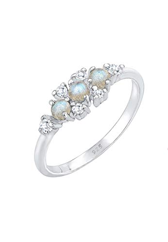 Elli Ring Damen Vintage Look Funkelnd mit Labradorit Edelstein und Zirkonia in 925 Sterling Silber Elli Ring Damen Vintage Look Funkelnd mit Labradorit Edelstein und Zirkonia in 925 Sterling Silber von Elli