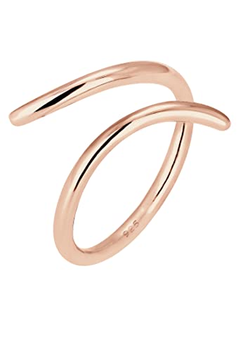 Elli Ring Damen Wickelring Blogger in 925 Sterling Silber Rosé Vergoldet von Elli