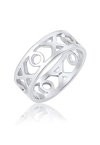 Elli Ring Damen XOXO Wording Geo Trend Blogger in 925 Sterling Silber von Elli