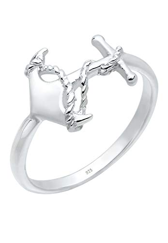 Elli Ring Damen Anker Symbol Maritim Verspielt aus 925 Sterling Silber von Elli