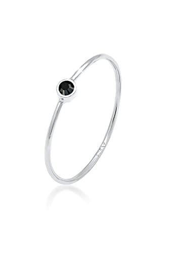 Elli Ring Damen Stacking Minimal Filigran mit Kristall in 925 Sterling Silber von Elli