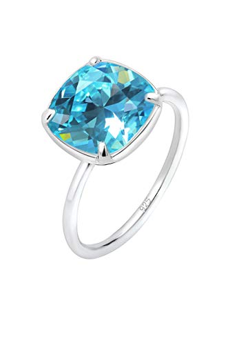 Elli Ring Damen Bandring Geo mit Kristall Blau in 925 Sterling Silber von Elli