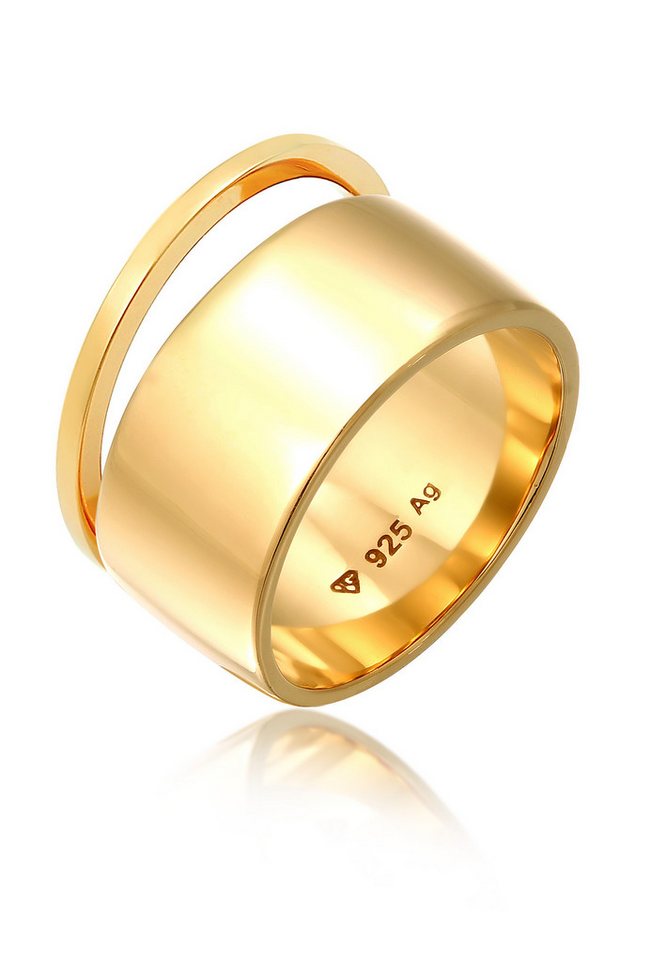 Elli Ring-Set Bandring Stacking Breit Schmal Basic 2er Set 925 Sterling Silber, Ring Set von Elli