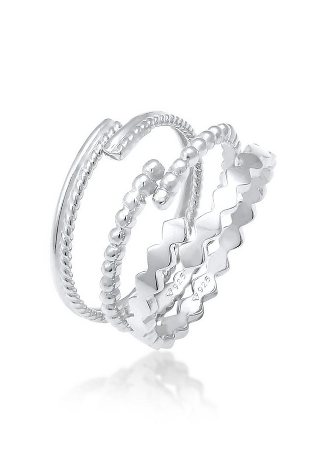 Elli Ring-Set Kugel Twist Geo Offen Set (3 tlg) 925 Silber von Elli