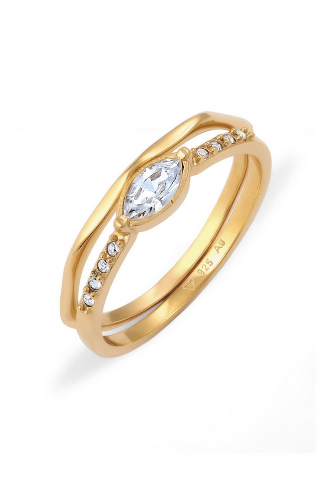 Elli Ring-Set Set Weiß 925 Sterling Silber, mit Kristallen von Swarovski® von Elli