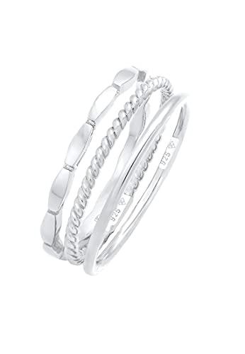 Elli Ring Damen Band Stacking Trio Basic Minimal Zeitlos Blogger in 925 Sterling Silber von Elli