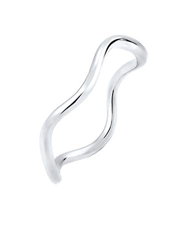 Elli Ring Damen Wellen Minimal Geo Trend in 925 Sterling Silber von Elli