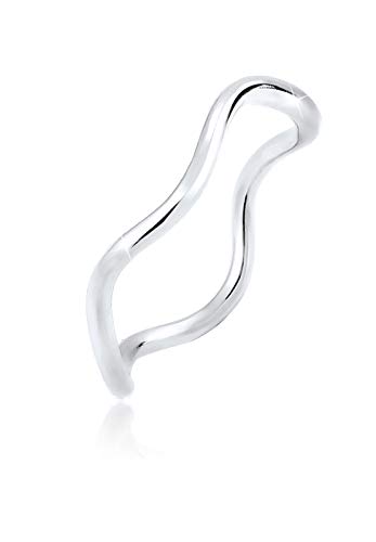 Elli Ring Damen Wellen Minimal Geo Trend in 925 Sterling Silber von Elli