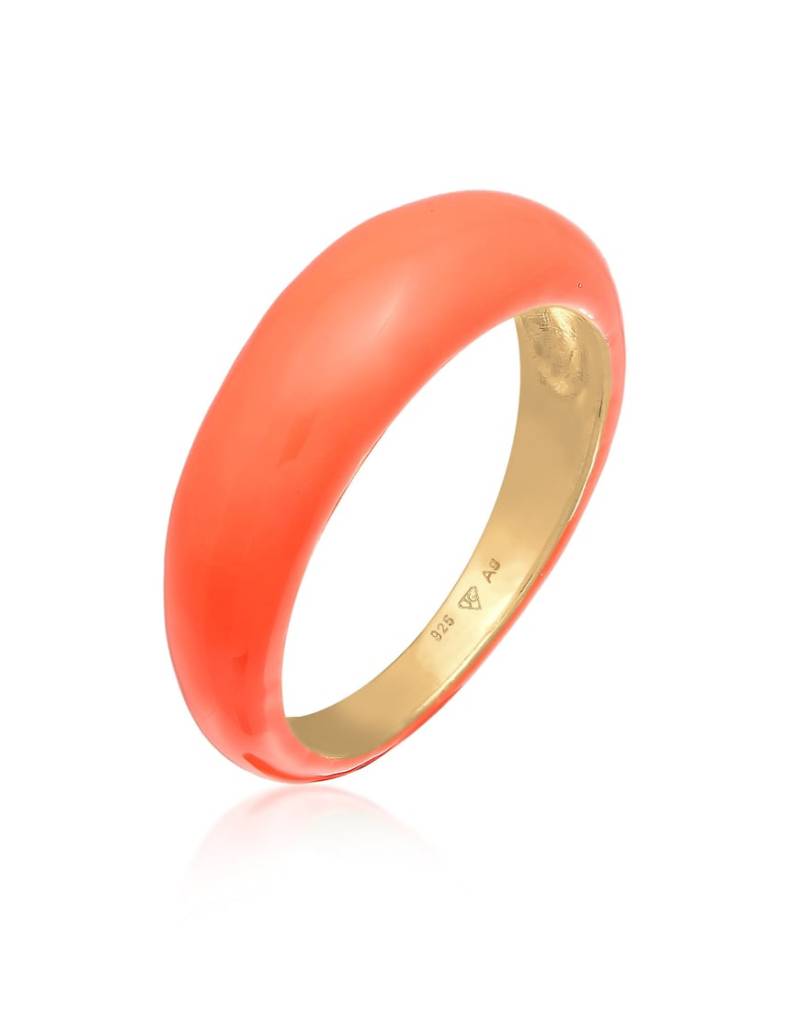 Elli - Ring aus vergoldetem 925er Sterlingsilber mit Emaille in Orange von Elli