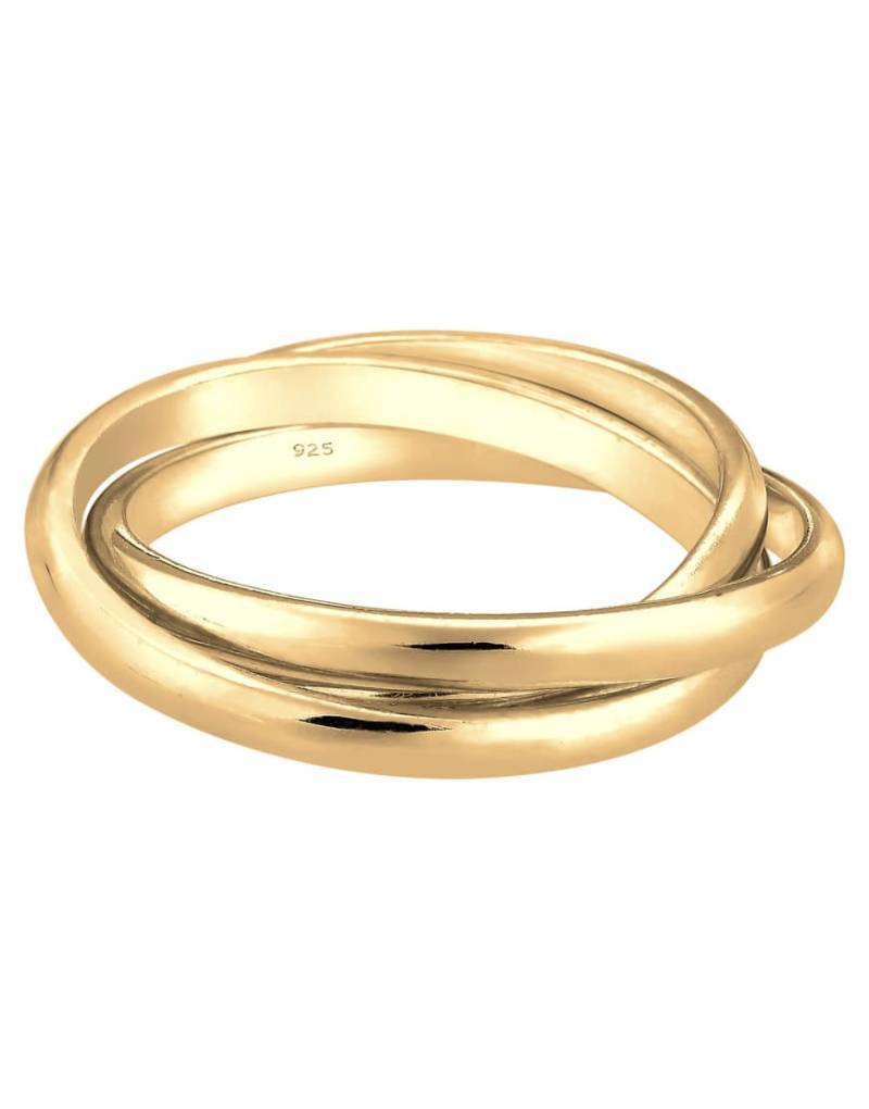 Elli - Schlichter Ring in Goldoptik aus 925er-Sterlingsilber in dreifach verschlungener Optik-Goldfarben von Elli