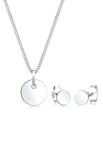 Elli Schmuckset Damen Plättchen Geo Basic Trend in 925 Sterling Silber von Elli