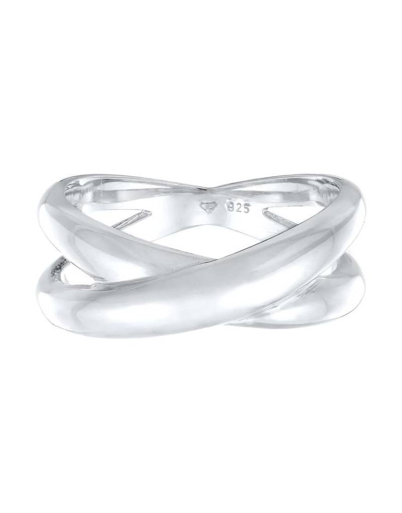 Elli - Silberfarbener Damen-Ring aus 925er Sterlingsilber im überkreuzten Wickeldesign von Elli