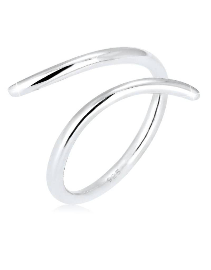 Elli - Silberfarbener Damen-Statement-Ring aus 925er Sterlingsilber im geometrischen Wickeldesign von Elli