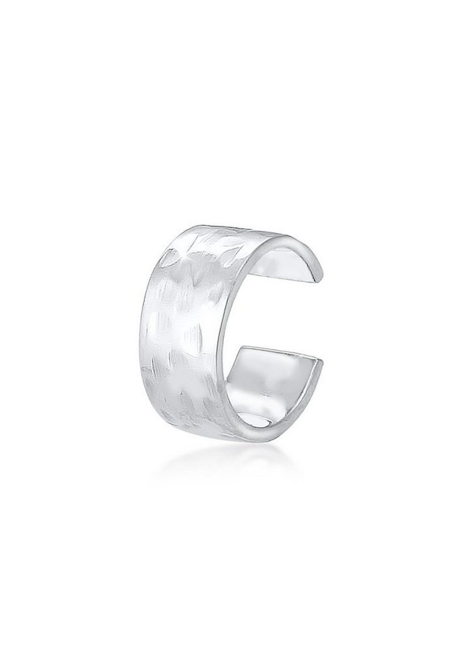 Elli Single-Ohrhaken Earcuff Single gehämmert 925 Sterling Silber von Elli