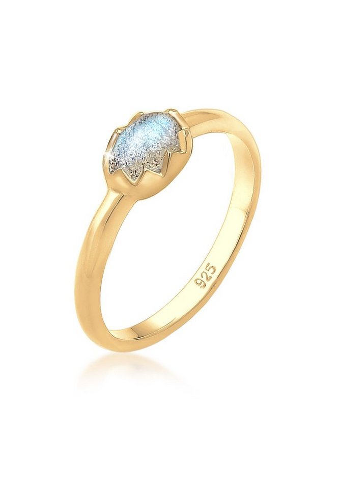 Elli Verlobungsring Labradorit Grau 925 Sterling Silber von Elli