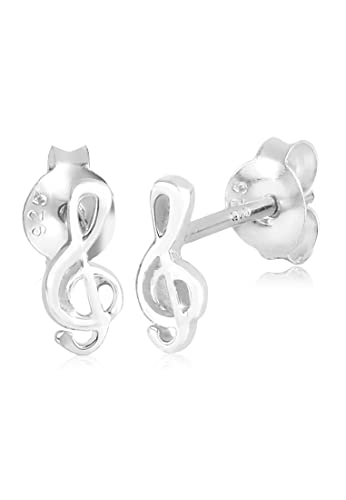 Elli Damen Ohrringe mit Notenschlüssel Motiv Musik Filigran Instrument in 925 Sterling Silber von Elli