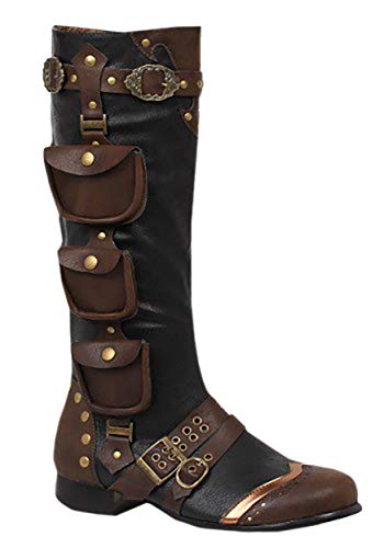 Ellie Shoes Herren 121-Amos Steampunk Stiefel Viktorianische Kostüm Schuhe, Braun (braun), Large von Ellie Shoes