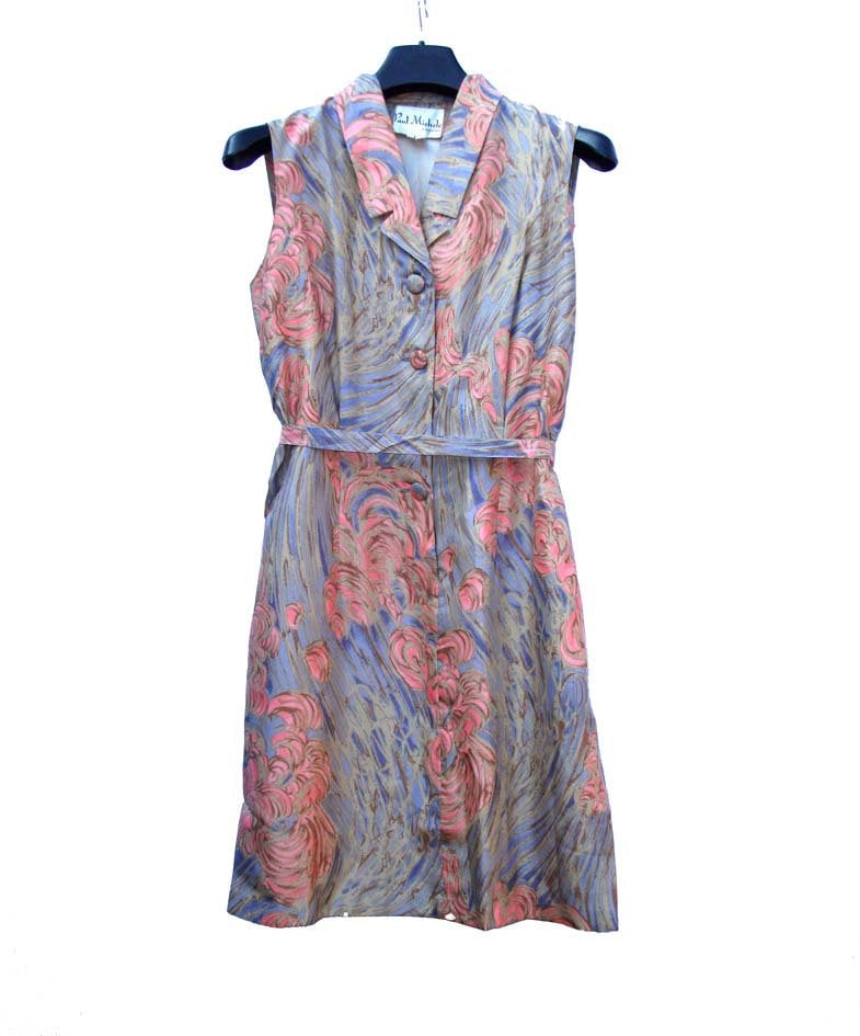 Vintage Pastell Print Seidenhemd Kleid/Smart Summer von EllieAndBarby