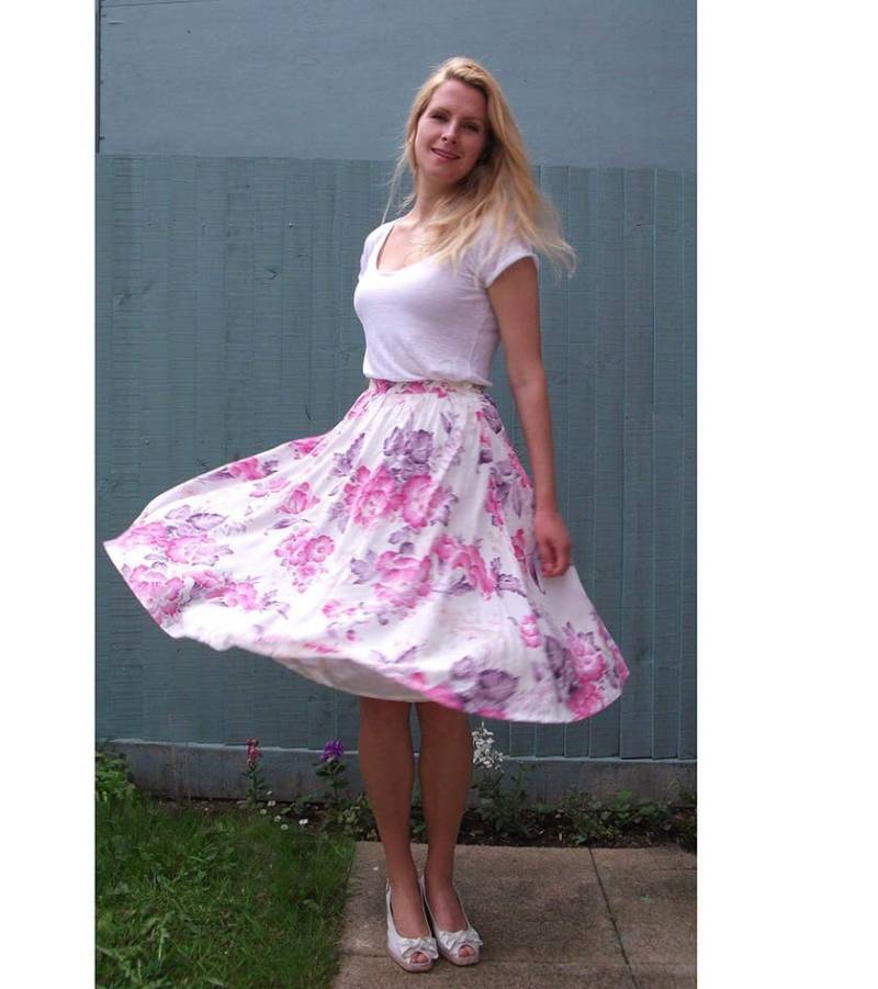 Vintage Rosa Blümchen Sommerrock von EllieAndBarby