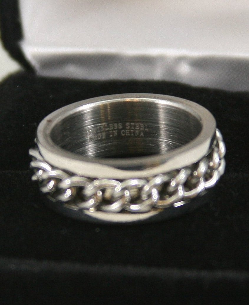 Vintage Edelstahl Slider Ring von EllieBsBoutiqueTN