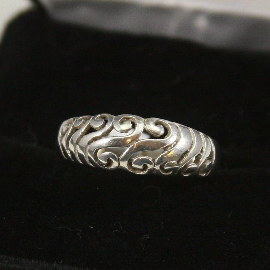 Vintage Filigraner Sterling Silber Ring 925 von EllieBsBoutiqueTN