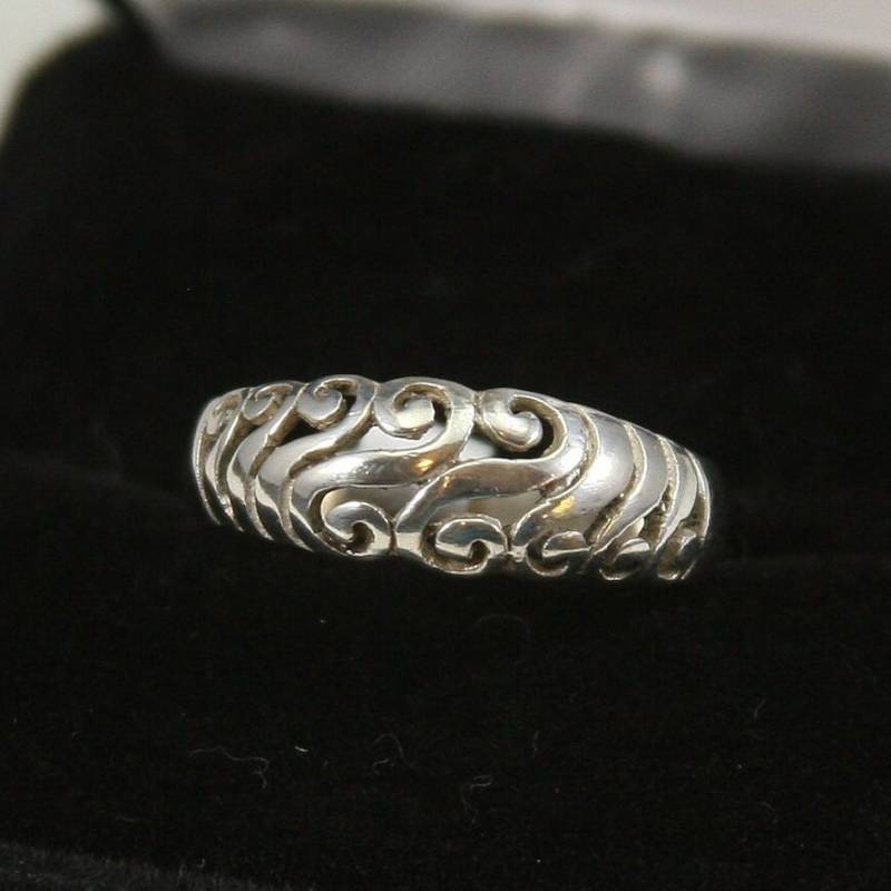 Vintage Filigraner Sterling Silber Ring 925 von EllieBsBoutiqueTN