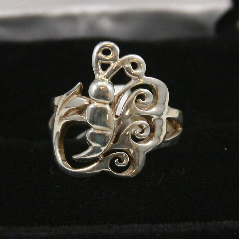 Vintage Schmetterling Sterling Silber Ring 925 von EllieBsBoutiqueTN
