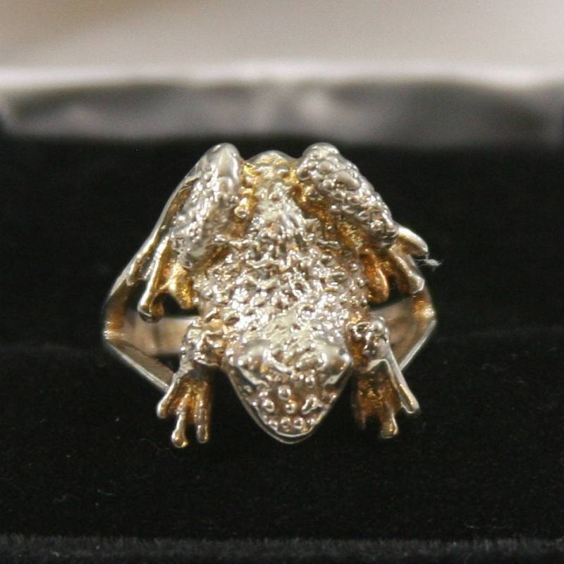 Vintage Sterling Silber Markasit Frosch Ring 925 von EllieBsBoutiqueTN