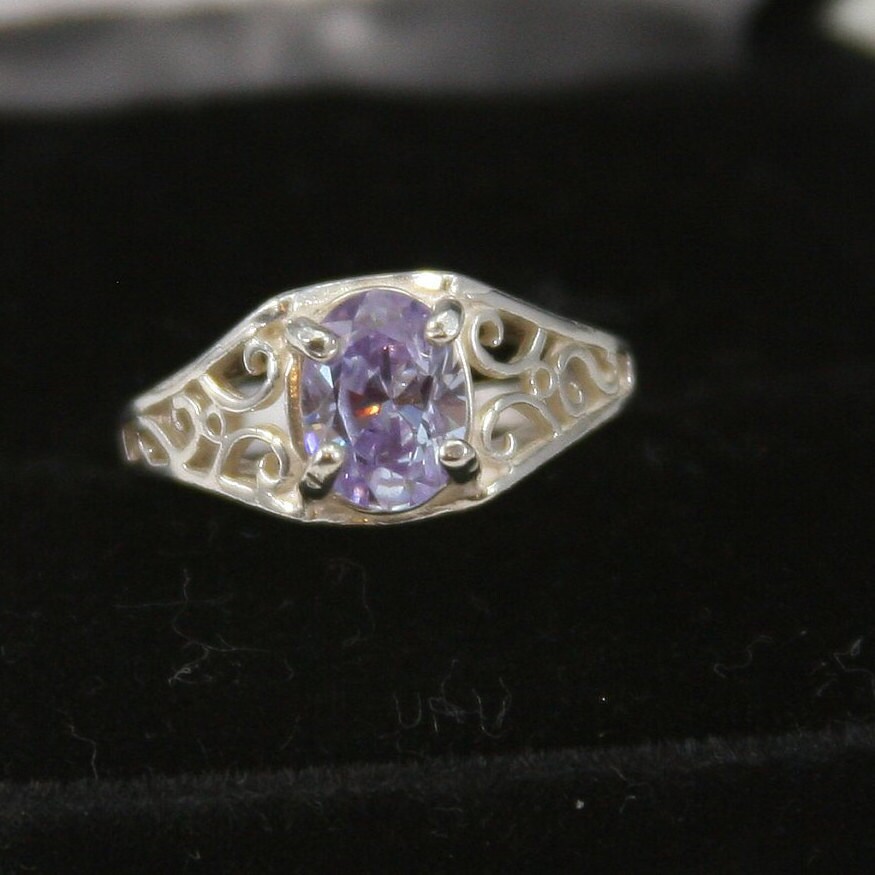 Vintage Sterling Silber Pink Cz Ring 925 von EllieBsBoutiqueTN
