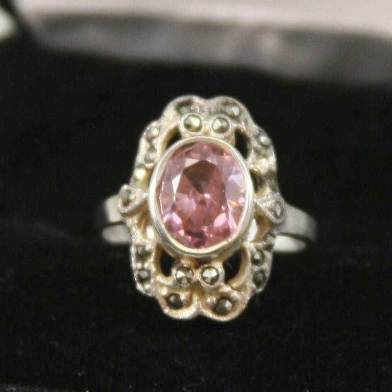 Vintage Sterling Silber Pink Cz Ring 925 von EllieBsBoutiqueTN