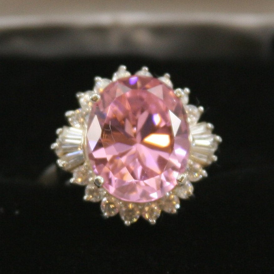 Vintage Sterling Silber Pink Cz Ring 925 von EllieBsBoutiqueTN
