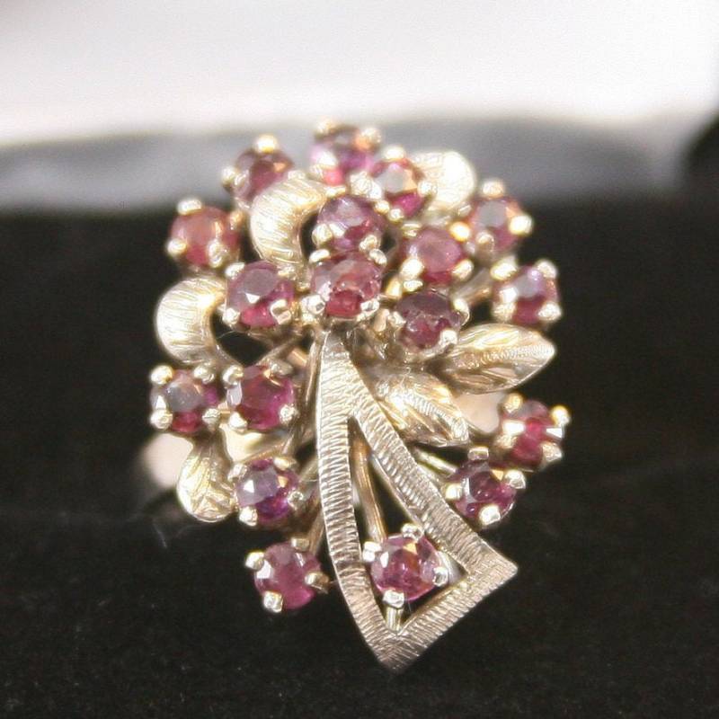 Vintage Sterling Silber Ring 925 Cluster Rubin von EllieBsBoutiqueTN